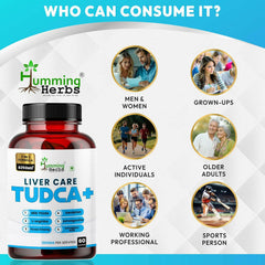 Humming Herbs Liver Care TUDCA+ | 7-in-1 Formula Supports Liver Health & Detoxification | 1200mg per Serving