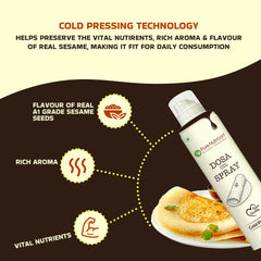 Pure Nutrition Dosa Oil Cooking Spray 200ml | Cold Pressed Sesame Oil | Healthy Low-Oil Cooking Spray for Dosa, Uttapam, Tawa & Pan Frying | 100% Natural Sesame Oil
