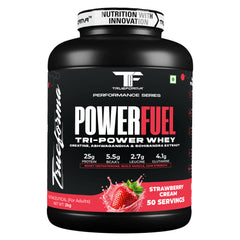 Trueforma® PowerFuel Tri-Power Whey Protein Powder – 25g Protein, 5.5g BCAAs, 2.7g Leucine & 4.1g Glutamine | Enriched with Creatine, Ashwagandha & Schisandra Extract | Muscle Growth, Strength & Recovery Support| 50 Servings (2kg