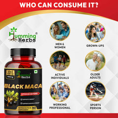 Humming Herbs Black Maca 2 in 1 Formula with L-Arginine 60 Capsules 1100mg per serving
