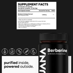 UJANA Berberine 1000 mg – Berberis Aristata Extract (std. to 97% Berberine) – 90 Vegetarian Capsules – 45 Day Pack