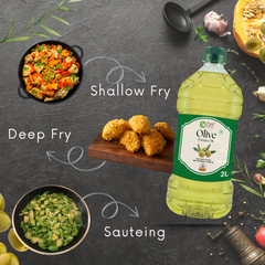 Pure Nutrition Olive Pomace Oil - 2L|Heart-Healthy Cooking Oil For Deep Frying & Indian Dishes|Low In Saturated Fats & Cholesterol-Free|Imported From Spain