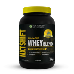 Pure Nutrition All-In-One Whey Blend | Whey, Soy & Casein Protein with 26g Protein, Creatine & Digestive Enzymes for Muscle Recovery & Performance | Belgian Chocolate | 2kg