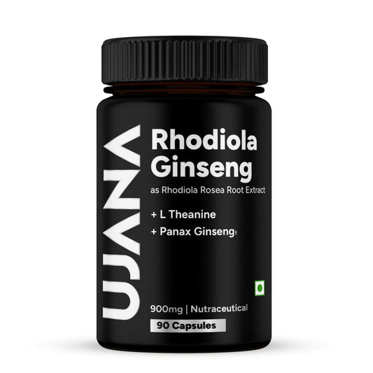 UJANA Rhodiola Ginseng with L-Theanine – 900 mg Herbal Blend – 90 Vegetarian Capsules – 45 Day Pack