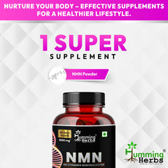 Humming Herbs NMN Pure Supplement 1000mg – Nicotinamide Mononucleotide for Cellular Energy, DNA Repair & Longevity – 90 Capsules