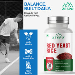 Zespo Red Yeast Rice 650mg with CoQ10 - 60 Vegetarian Capsules