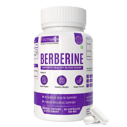 Eternell® Berberine Capsules | 500 MG | Supports Healthy Blood Sugar, Metabolic Health & Heart Wellness | 60 Capsules