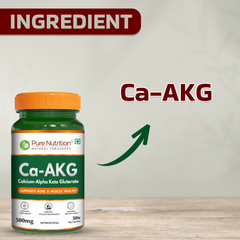 Pure Nutrition Ca-AKG - (500mg) - 30 Veg Capsules | Calcium Alpha-Ketoglutarate Supplements For Cellular Energy & Joint Health | Support Healthy Aging, Athletic Performance & Muscle Recovery