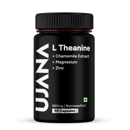 UJANA L-Theanine with Chamomile Extract, Magnesium & Zinc – 560 mg Formula - 90 Capsules