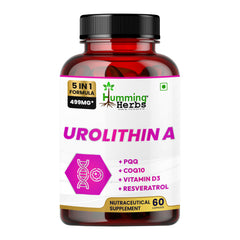 Humming Herbs Urolithin A Complex – 250 mg Urolithin A with CoQ10, PQQ, Resveratrol & Vitamin D3 – 5in1 Mitochondrial & Cellular Energy Support – Vegan, Non-GMO