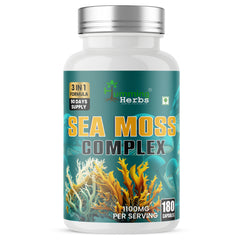 Humming Herbs Sea Moss Complex 90 Capsules - With Irish Sea Moss Powder, Bladderwrack | Bio available Minerals for Thyroid, Skin and Joint Support