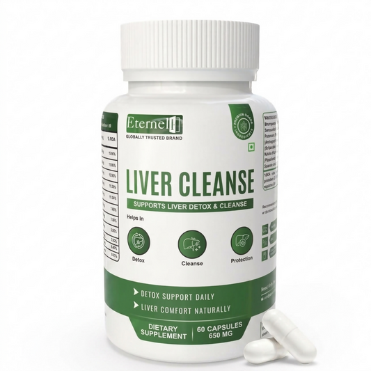 Eternell Liver Cleanse Capsules 650 mg | Herbal Liver Support Supplement for Detox & Cleanse | 60 Capsules