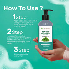 Pure Nutrition Tea Tree Anti-Dandruff Shampoo, 250ml | With Salicylic Acid | Sulphate & Paraben Free | Controls Flakes & Itch | Cleanses Scalp & Reduces Oiliness | Suitable for All Hair Types