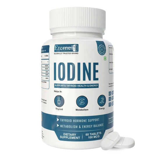 Eternell Iodine – Supports Thyroid Health & Energy (100 MCG, 60 Tablets)