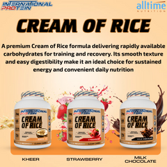 International Protein® Cream of Rice Powder | Premium Rice Cereal | 22.3g Clean Carbs & Easy Digesting | Supports Muscle Recovery & Daily Energy | 66 Servings | 2kg (Milk Chocolate)