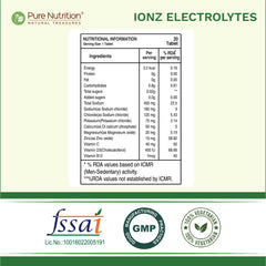 Pure Nutrition Ionz Electrolytes Zero Sugar Added | 20 Effervescent Tablets Moroccan Orange Flavour | For Instant Hydration, Energy, Performance & Recovery