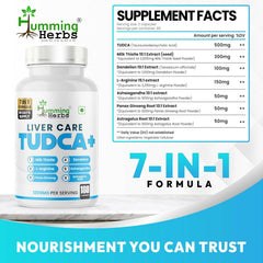 Humming Herbs Liver Care TUDCA+ | 7-in-1 Formula Supports Liver Health & Detoxification | 1200mg per Serving