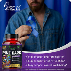 Humming Herbs Pine Bark 1200mg - 6-in-1 Formula With Lions Mane, Turmeric, Alpha Lipoic Acid, Ashwagandha, Curcumin,Black Pepper 60 Capsules