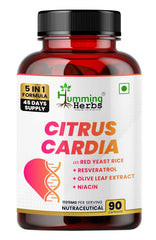 Humming Herbs Citrus Cardia 5 in 1 Formula with Red Yeast Rice, Resveratrol, Olive Leaf, Niacin & Piperine , 90 Capsules