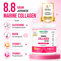weoliv FUEL YOUR ALLURE MARINE COLLAGEN PEPTIDE | Peptides, Powerful Results | Supports Hair, Skin & Nails