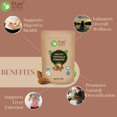 Pure Nutrition Organic Triphala Fruits Powder, 227g | Supports Healthy Digestion & Bowel Wellness | Helps Relieve Constipation, Acidity, Bloating & Gas | USDA & India Organic Certified