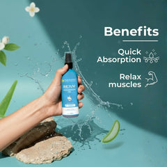Pure Nutrition Rejuvenate Magnesium Oil Spray - 200ml | Aqua fresh with Aloe vera,Jasmine,Tea tree and Pepper mint oil | Heals with refreshing muscle support.