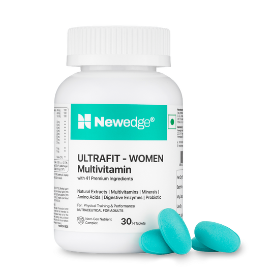NewEdge Ultrafit Women Multivitamin | 13 Vitamins, 10 Minerals & Herbal Blend | Supports Energy, Skin Glow & Women's Wellness