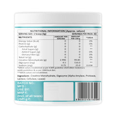 Weoliv Micronised Creatine Monohydrate Powder | Supports Muscle Strength & Recovery | Unflavoured | 3g Creatine/Serve | 100g