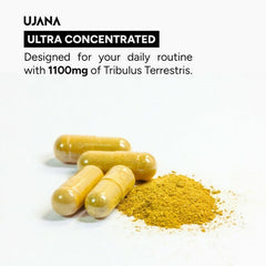 UJANA Tribulus Terrestris 1100mg | Standardized to 45% Saponins | Vegetarian Capsules | 90 Capsules | 45 Day Pack