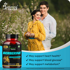 Humming Herbs Berberine Pure Extract 1000mg |Immune Support, Gut Health, Digestive Wellness, Metabolic Balance & Antioxidant Protection | Vegan, Non-GMO, High Bioavailable Form