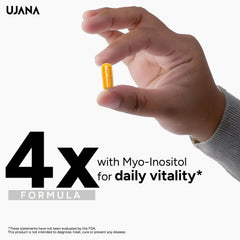 UJANA Myo-Inositol with D-Chiro-Inositol, Chromium & Vitamin D3 – 1025 mg Formula – 90 Vegetarian Capsules – 45 Day Pack