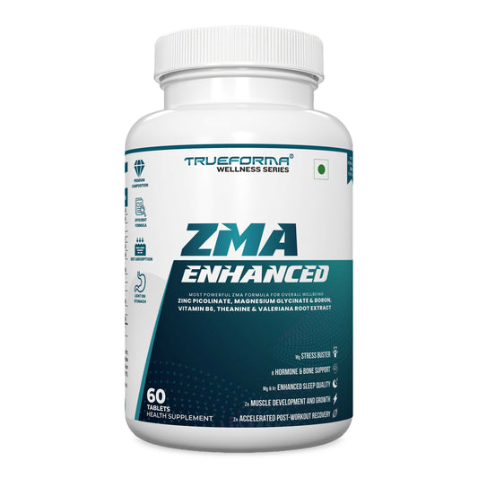 TRUEFORMA ZMA Enhanced | Advanced ZMA Formula with Magnesium Glycinate, Zinc Picolinate, Vitamin B6, Boron, L-Theanine & Valerian Root | Sleep, Recovery & Muscle Support | 60 Tablets
