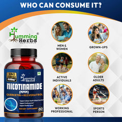 Humming herbs Humming herbs 100% 10 E14 Humming Herbs NMN Nicotinamide Mononucleotide with Resveratrol & Quercetin | Supports Cellular Health, Boosts NAD+ Levels, Promotes Energy & Healthy Aging | Advanced Anti-Aging Formula Summarise this data