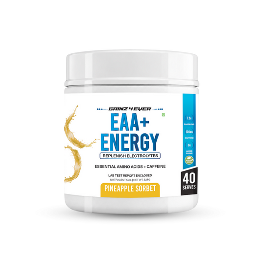 Gainz4Ever EAA+ Energy | Essential Amino Acids with Caffeine & Electrolytes | Intra Workout Hydration, |Energy & Muscle Recovery | 40 Servings | 528g