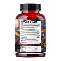 Humming Herbs Natural Mushroom Blend Capsules 7-in-1 with Cordyceps,Lion's Mane,Reishi, Maitake,Chaga,Shiitake & Oyster Mushroom 90 Capsules