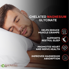Pure Nutrition Chelated Magnesium Glycinate 2000mg Supplement - 120 Tablets | High Absorption Magnesium (Elemental 440mg) for Sleep, Cramps, Nerve Health, Relaxation, Bone & Joint Health