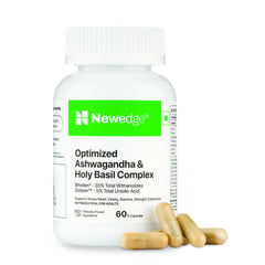 Newedge Ashwagandha & Holy Basil Complex | Shoden® Ashwagandha Extract & Ocitum™ Holy Basil Extract | Supports Stress Management, Energy, Strength, Endurance & Overall Wellness.