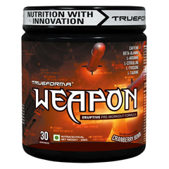 TrueForma Weapon Pre Workout Powder | Caffeine, Beta Alanine, L-Arginine, L-Citrulline & L-Taurine | Supports Energy, Focus, Endurance & Muscle Pump | 250g