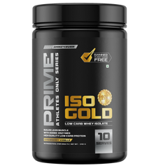 Gainz4Ever Prime ISO Gold Whey Protein Isolate with Added Enzymes for Lean Muscle Growth, Recovery & Strength Support