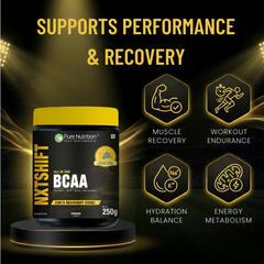 Pure Nutrition Peak Performance NXTShift All-in-One BCAA Powder 250g – With Electrolytes, Taurine & Vitamin B6