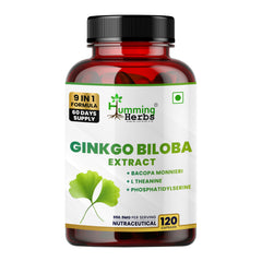 Humming Herbs Ginkgo Biloba with Bacopa, L-Theanine, Phosphatidylserine, Vitamin B6, B12, Magnesium, Folic Acid & Zinc | 9-in-1 Daily Nutrition Blend