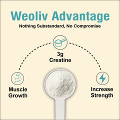 Weoliv Micronised Creatine Monohydrate Powder | Supports Muscle Strength & Recovery | Unflavoured | 3g Creatine/Serve | 100g