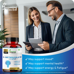 Humming Herbs L-Methylfolate (L-5-MTHF) with Vitamin B12, Vitamin B6 & Magnesium | 4-in-1 Daily Wellness Formula