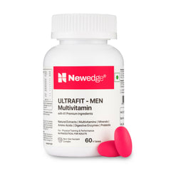 Newedge Ultrafit Men Multivitamin | 41-in-1 Formula | Vitamins, Minerals, Probiotics & Enzymes | Strength, Stamina, Focus & Recovery | For Gym & Active Men.