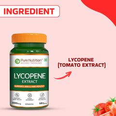 Pure Nutrition Lycopene 3000 mcg 60 Plant-Based Vegetarian Capsules |Strong Antioxidant Blend Supporting Skin, Hair, Heart, Prostate & Daily Cellular Wellbeing