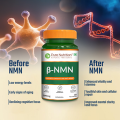 Pure Nutrition NMN Supplement 500mg (60 Capsules) | NAD Booster | Nicotinamide Mononucleotide | Supports Longevity & Metabolism Supports Healthy Aging & Increases Energy Levels