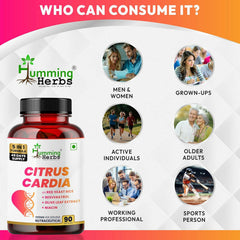Humming Herbs Citrus Cardia 5 in 1 Formula with Red Yeast Rice, Resveratrol, Olive Leaf, Niacin & Piperine , 90 Capsules