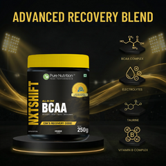 Pure Nutrition Peak Performance NXTShift All-in-One BCAA Powder 250g – With Electrolytes, Taurine & Vitamin B6