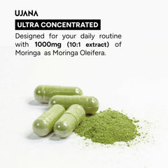 UJANA Moringa – 1000 mg Moringa Oleifera Leaf Extract 10:1 with Black Pepper – 90 Veg Capsules