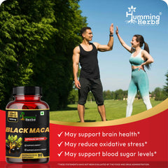 Humming Herbs Black Maca 2 in 1 Formula with L-Arginine 60 Capsules 1100mg per serving